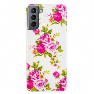 Coque Samsung Galaxy S21 FE Fleurs Liberty Fluorescente