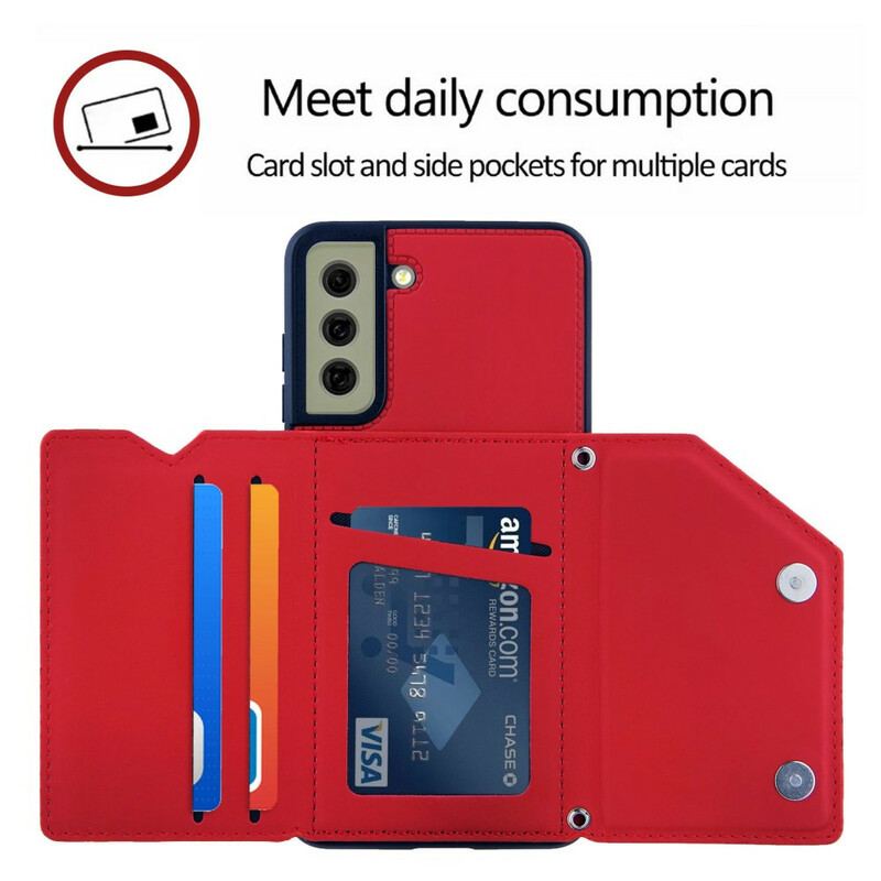 Coque Samsung Galaxy S21 FE Multi-Cartes Support Mains libres et Lanière