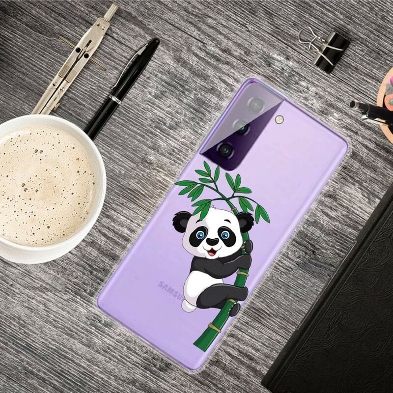 Coque Samsung Galaxy S21 FE Panda Sur Le Bambou