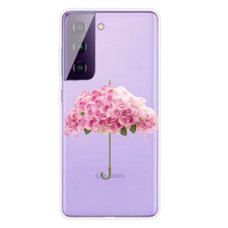 Coque Samsung Galaxy S21 FE Parapluie en Roses