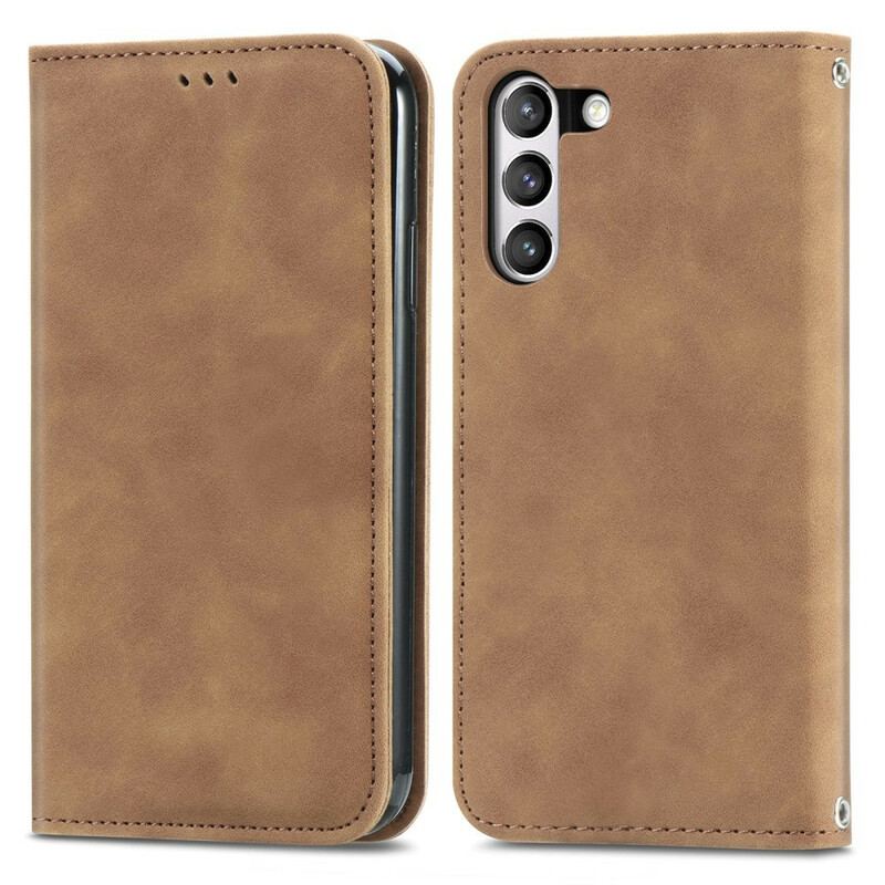 Flip Cover Samsung Galaxy S21 FE Simili Cuir Vintage