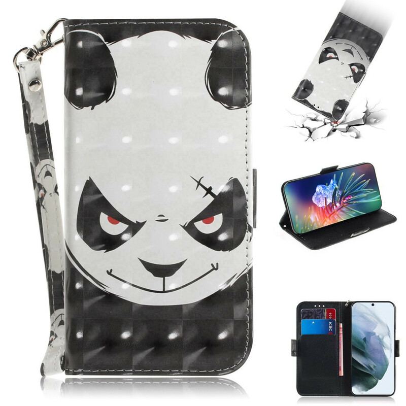 Housse Samsung Galaxy S21 FE Angry Panda à Lanière