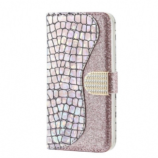 Housse Samsung Galaxy S21 FE Croco Diamants