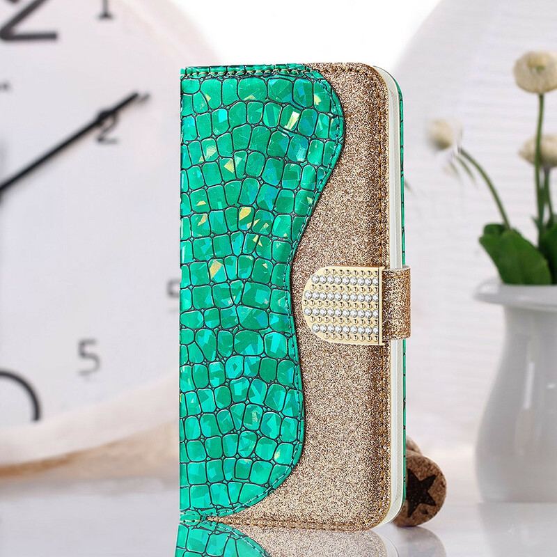 Housse Samsung Galaxy S21 FE Croco Diamants