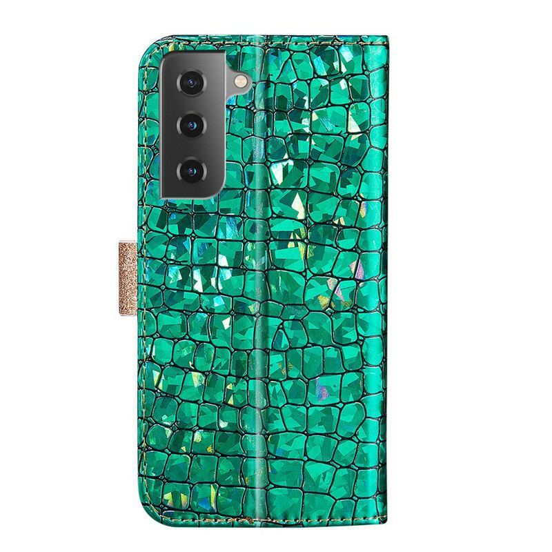 Housse Samsung Galaxy S21 FE Croco Diamants