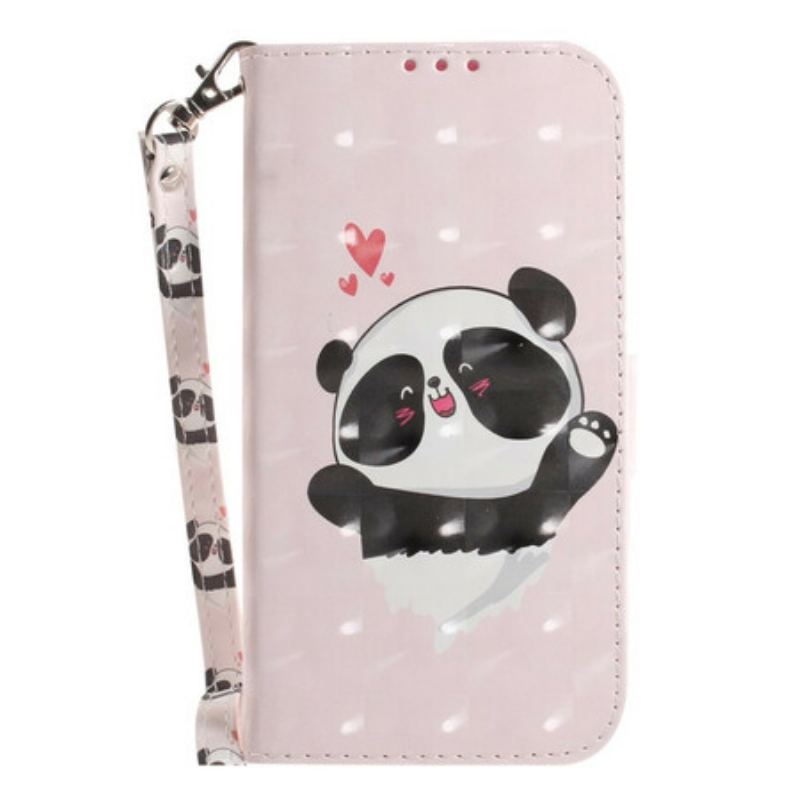 Housse Samsung Galaxy S21 FE Panda Love à Lanière