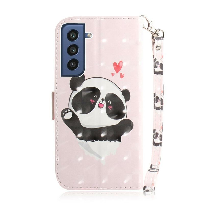 Housse Samsung Galaxy S21 FE Panda Love à Lanière