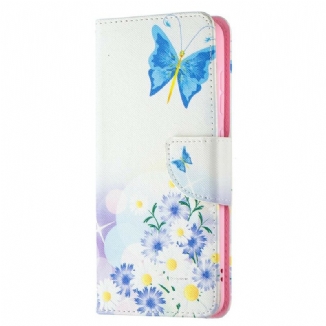 Housse Samsung Galaxy S21 FE Papillons et Fleurs Peints