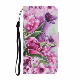 Housse Samsung Galaxy S21 FE Papillons et Tulipes