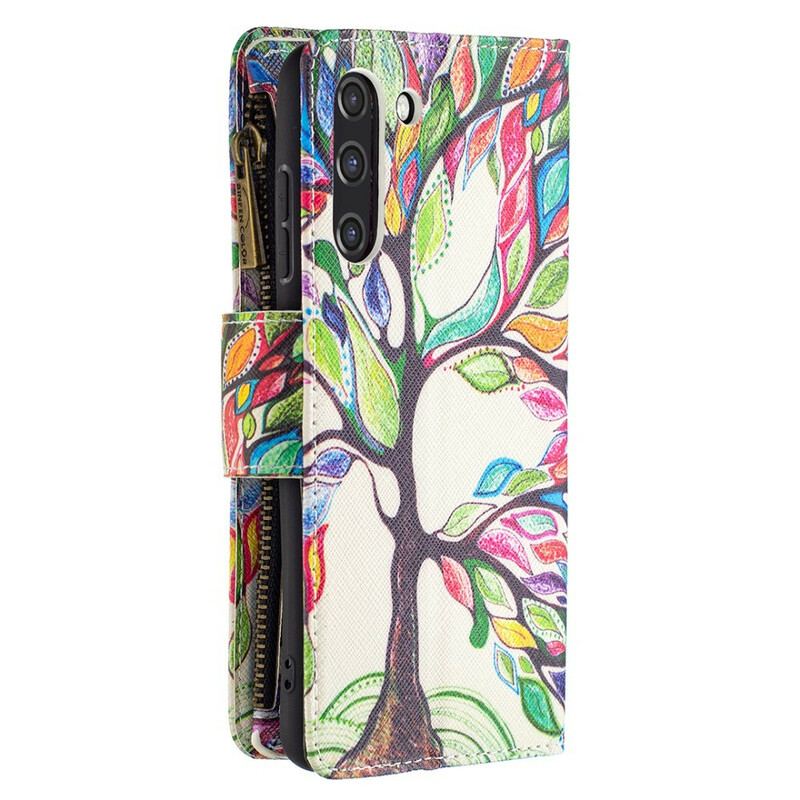 Housse Samsung Galaxy S21 FE Poche Zippée Arbre