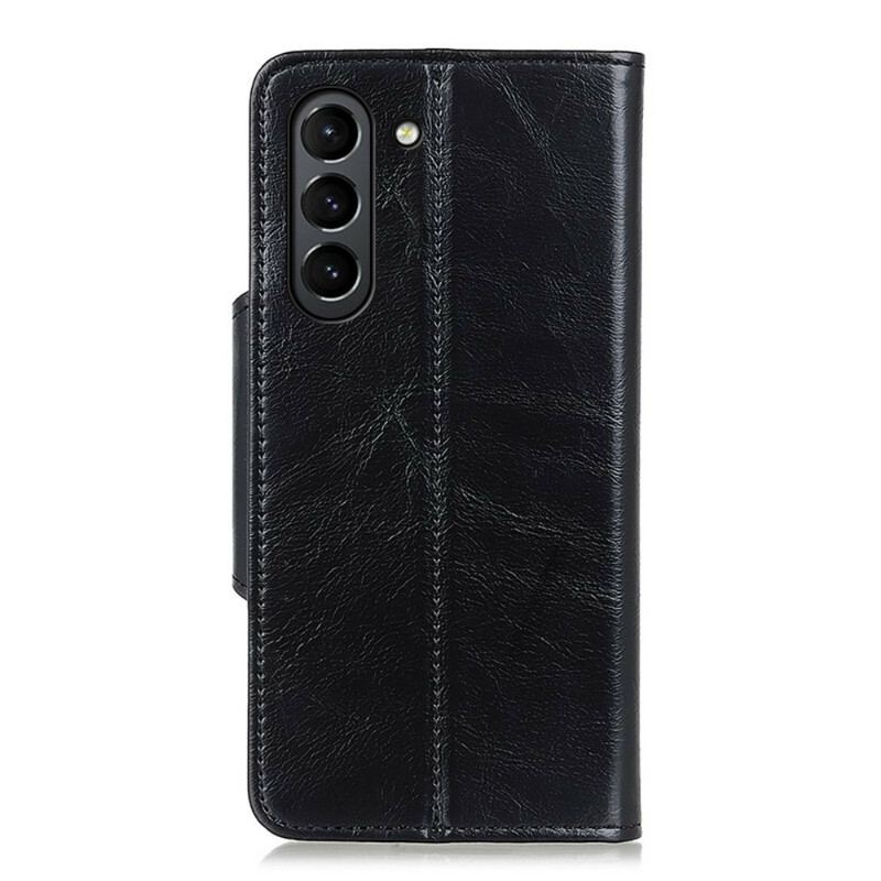 Housse Samsung Galaxy S21 FE Simili Cuir Bouton Verni