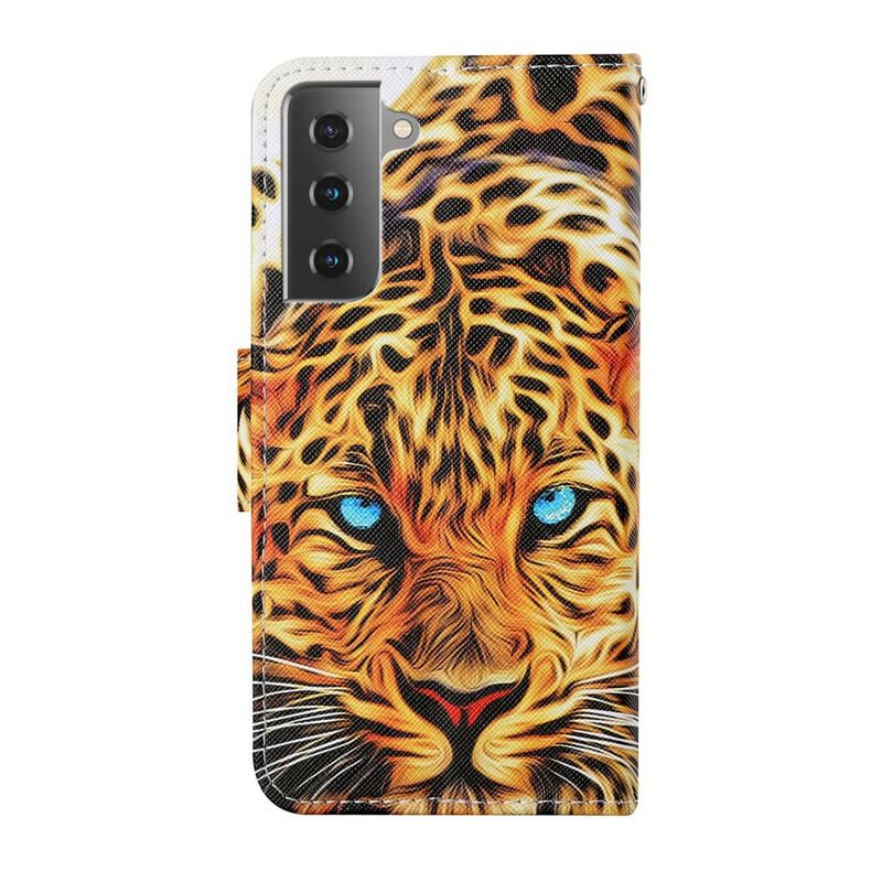 Housse Samsung Galaxy S21 FE Tigre avec Lanière