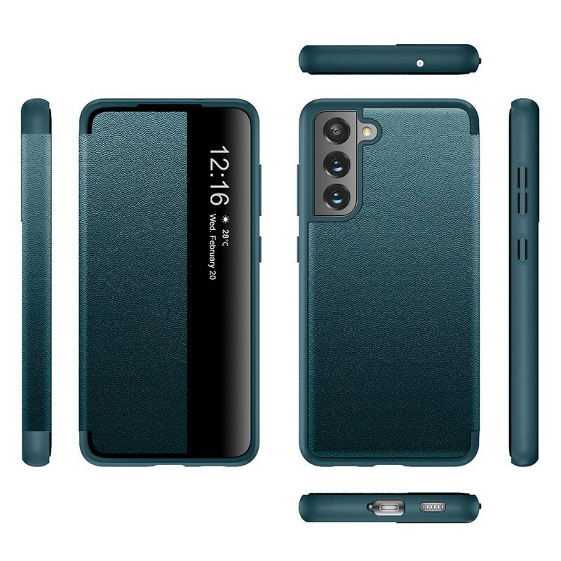 View Cover Samsung Galaxy S21 FE Simili Cuir Texturé