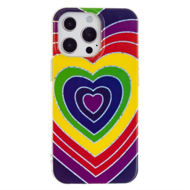 Coque iPhone 15 Pro Max Coeur Psychédélique