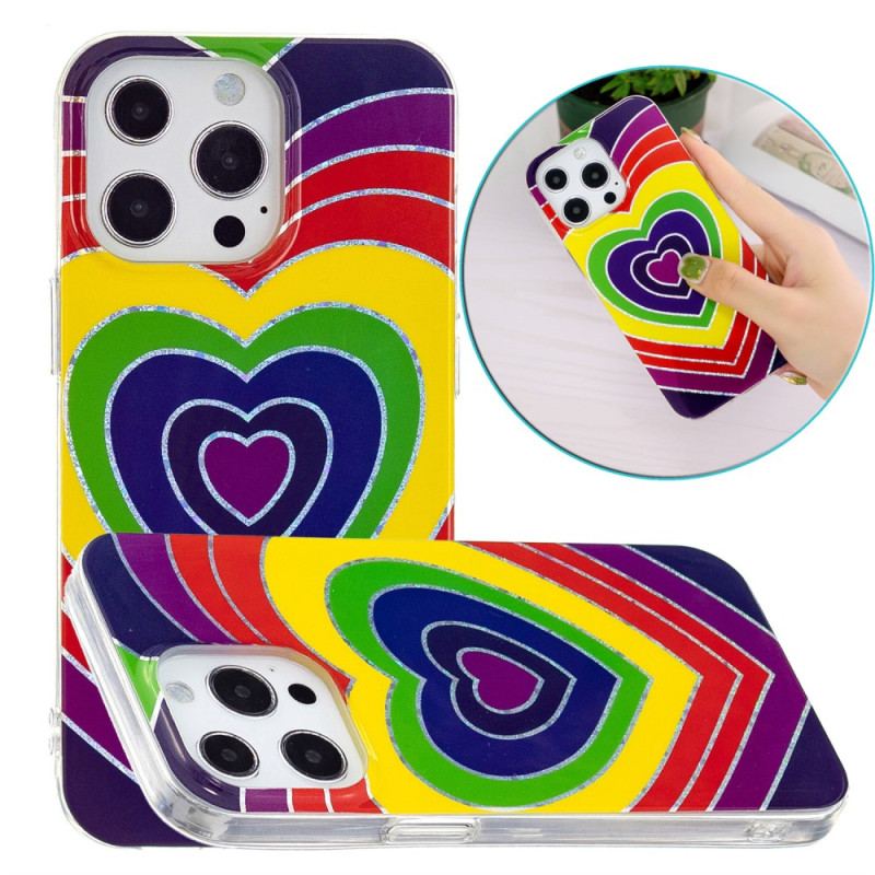 Coque iPhone 15 Pro Max Coeur Psychédélique