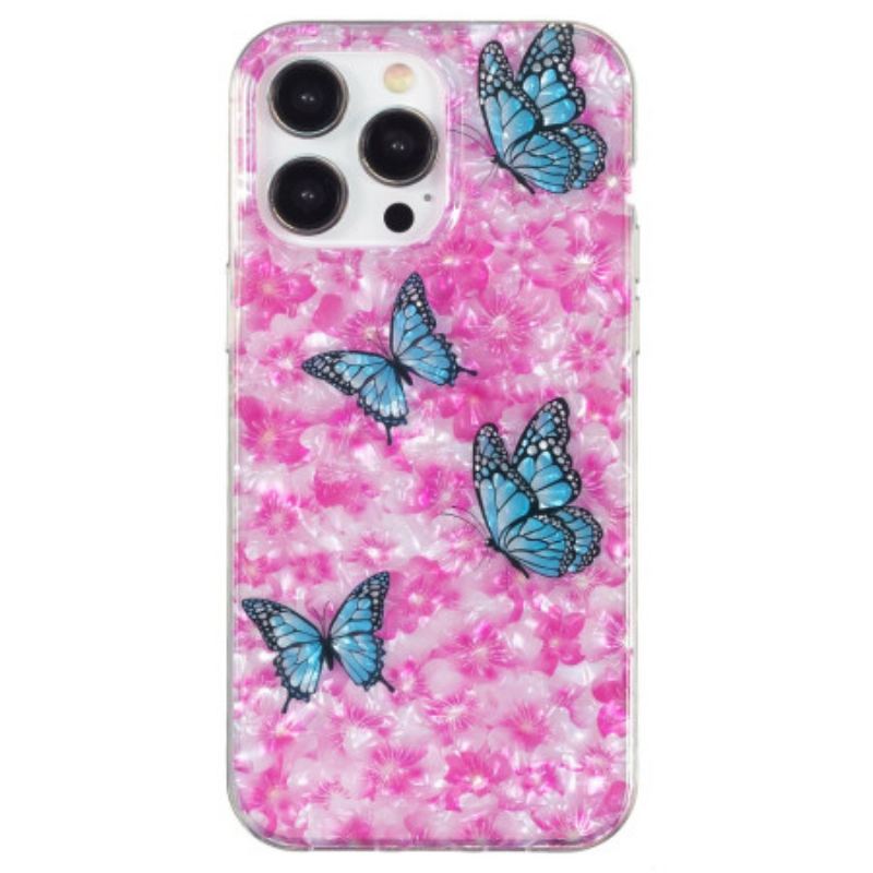 Coque iPhone 15 Pro Max Fleurs et Papillons