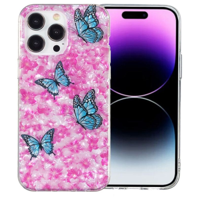 Coque iPhone 15 Pro Max Fleurs et Papillons