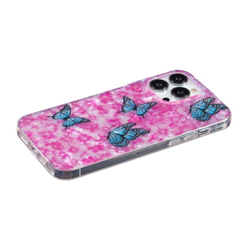 Coque iPhone 15 Pro Max Fleurs et Papillons