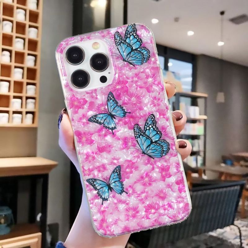 Coque iPhone 15 Pro Max Fleurs et Papillons