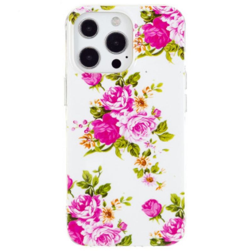 Coque iPhone 15 Pro Max Fluorescente Fleurs