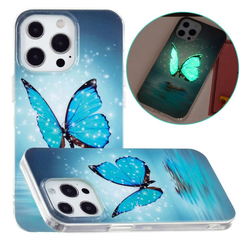 Coque iPhone 15 Pro Max Fluorescente Papillons