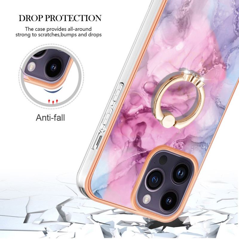 Coque iPhone 15 Pro Max Marbre avec Anneau-Support