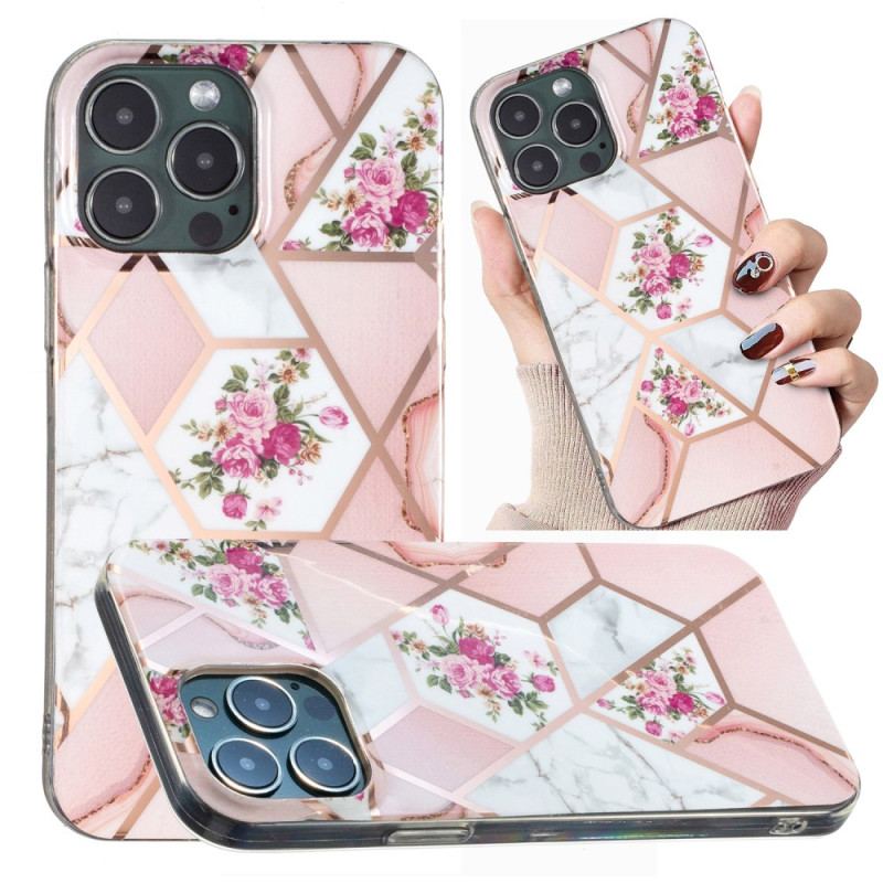 Coque iPhone 15 Pro Max Marbre Floral