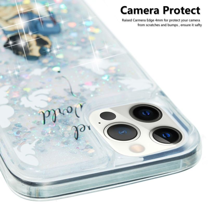 Coque iPhone 15 Pro Max Paillettes Chien