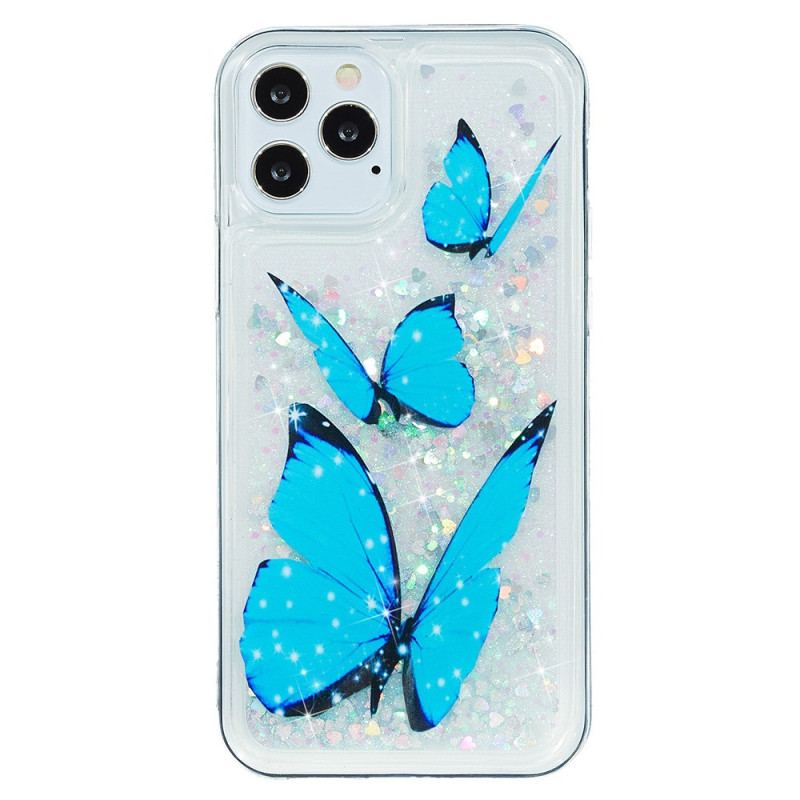 Coque iPhone 15 Pro Max Paillettes Papillons