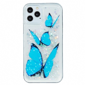 Coque iPhone 15 Pro Max Paillettes Papillons