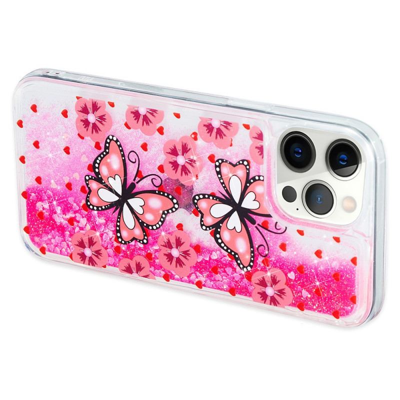 Coque iPhone 15 Pro Max Paillettes Papillons