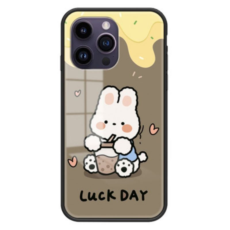 Coque iPhone 15 Pro Max Verre Trempé Milk Tea Rabbit