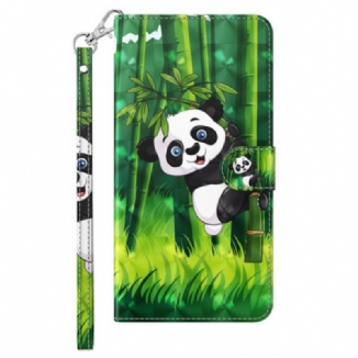 Housse iPhone 15 Pro Max Panda Bambou 3D à Lanière