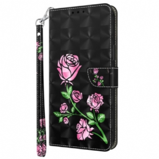 Housse iPhone 15 Pro Max Roses à Lanière