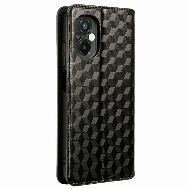 Flip Cover Poco M5 Effet Cuir Cubes 3D