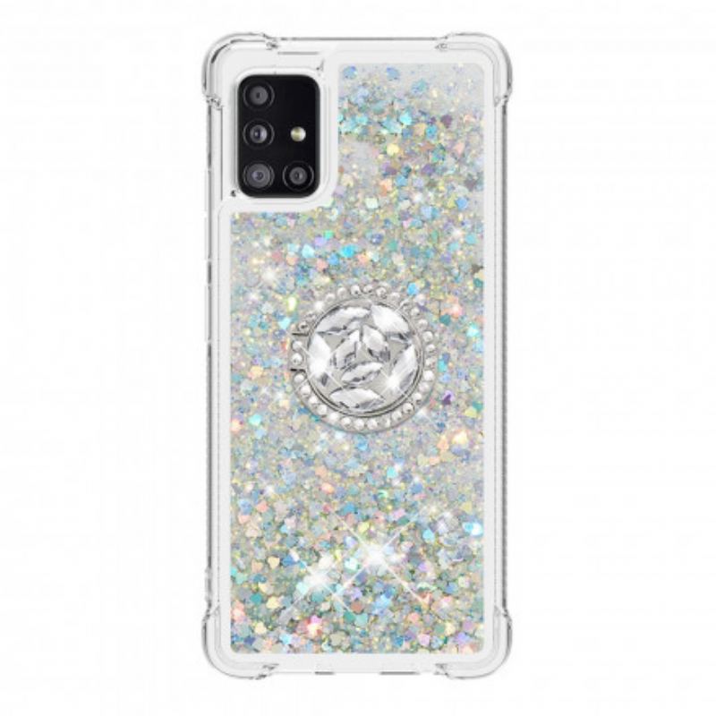 Coque Samsung Galaxy A51 5G Paillettes avec Anneau-Support