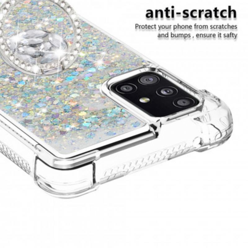 Coque Samsung Galaxy A51 5G Paillettes avec Anneau-Support