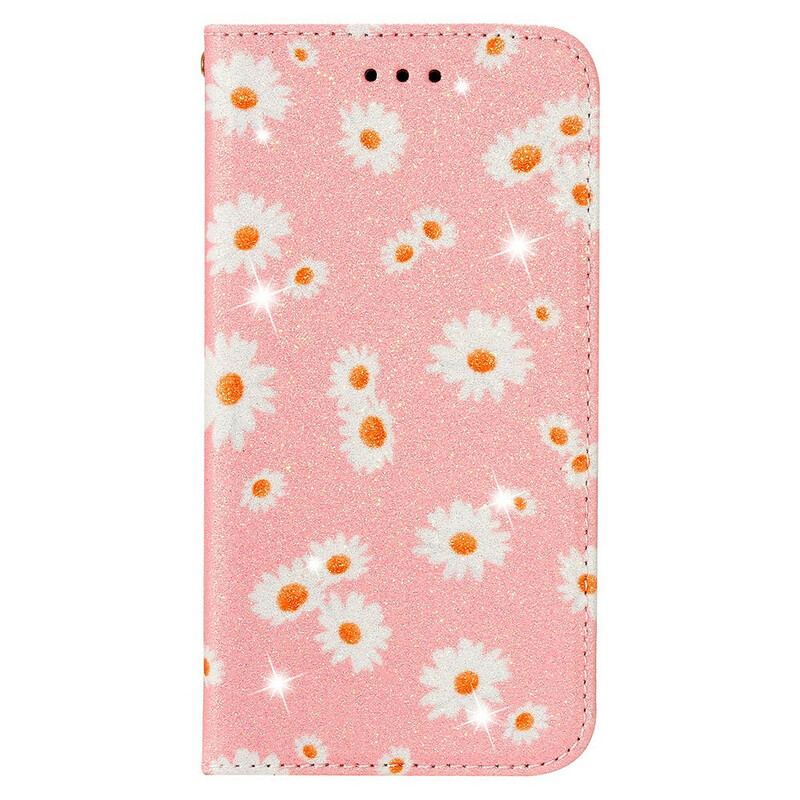 Flip Cover Samsung Galaxy A51 5G Simili Cuir Marguerites