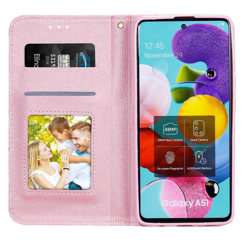 Flip Cover Samsung Galaxy A51 5G Simili Cuir Marguerites