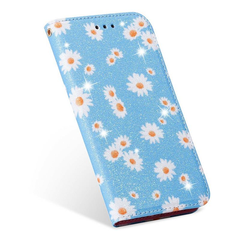 Flip Cover Samsung Galaxy A51 5G Simili Cuir Marguerites