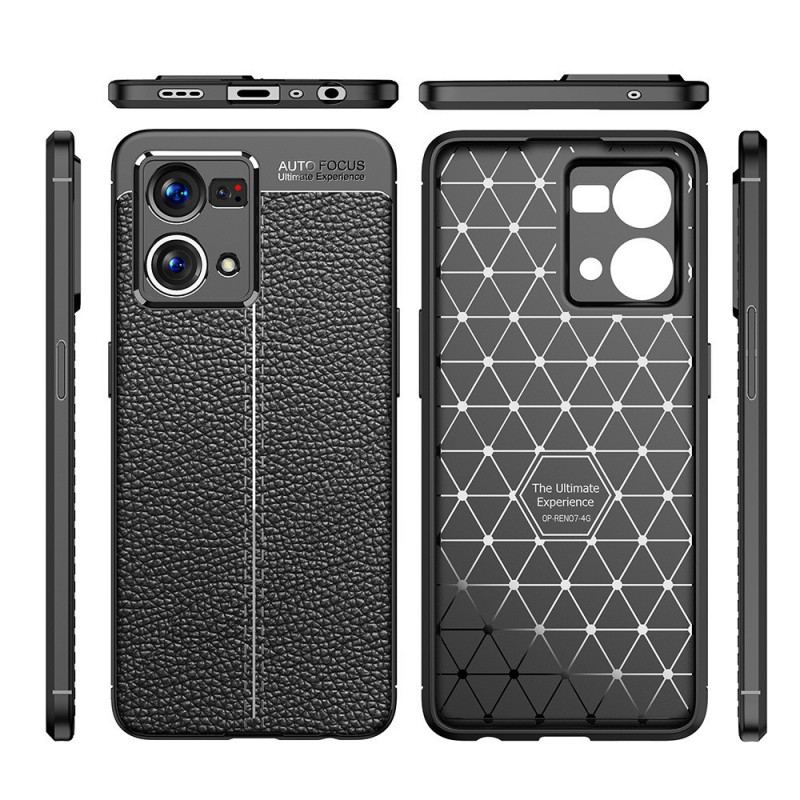 Coque Oppo Reno 7 Effet Cuir Litchi