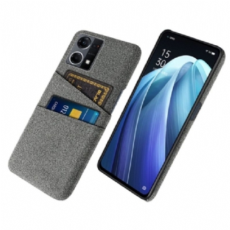 Coque Oppo Reno 7 Porte-Cartes Tissu