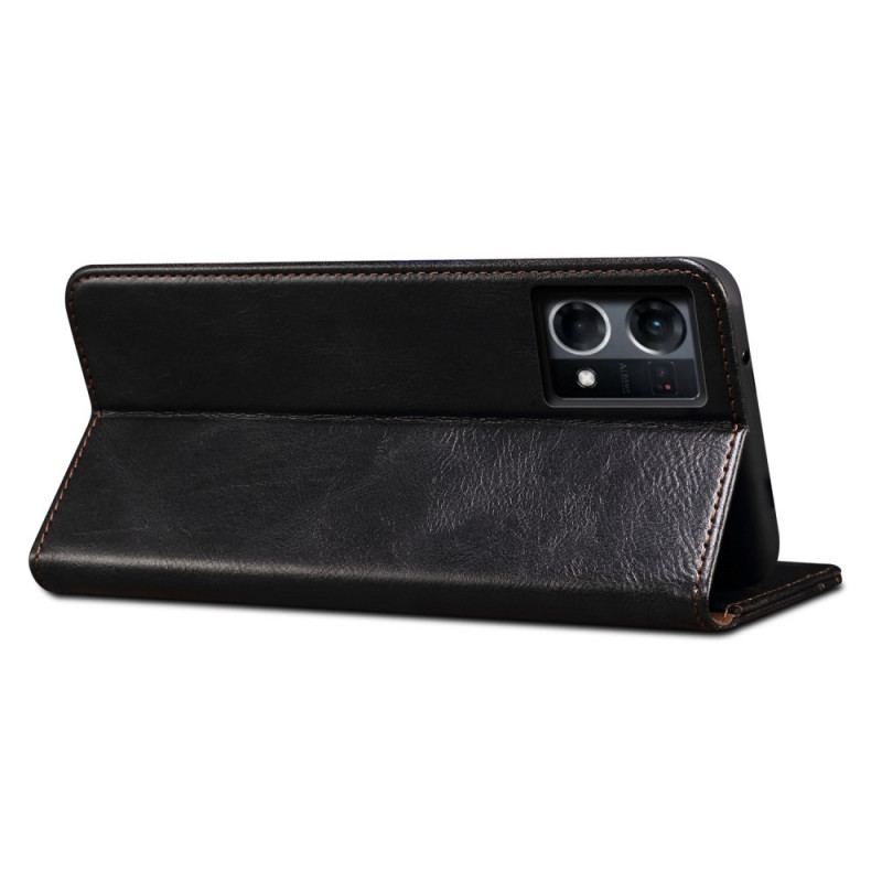 Flip Cover Oppo Reno 7 Simili Cuir Ciré