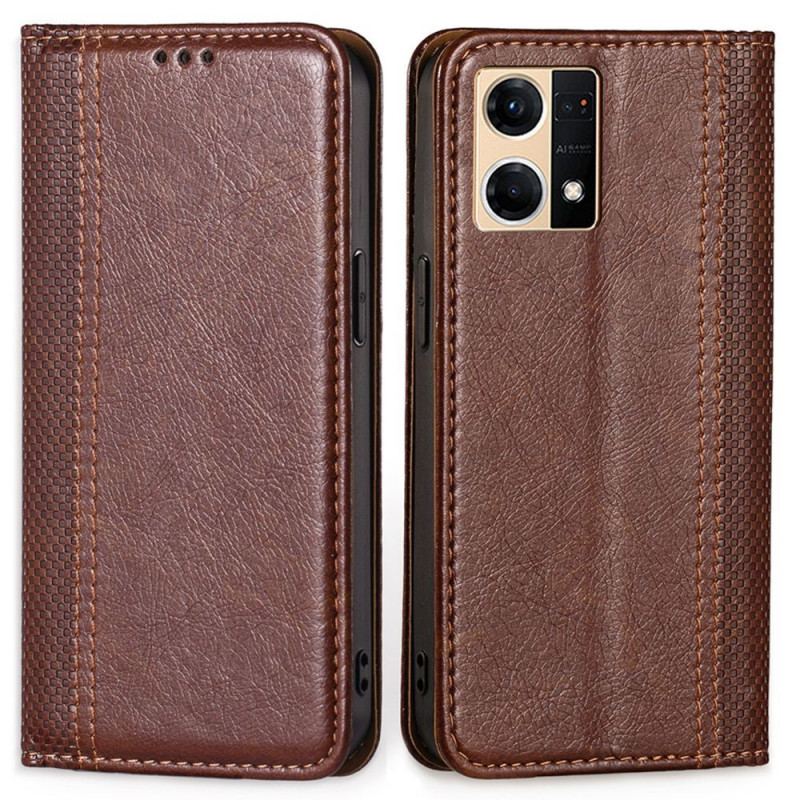 Flip Cover Oppo Reno 7 Simili Cuir Vintage