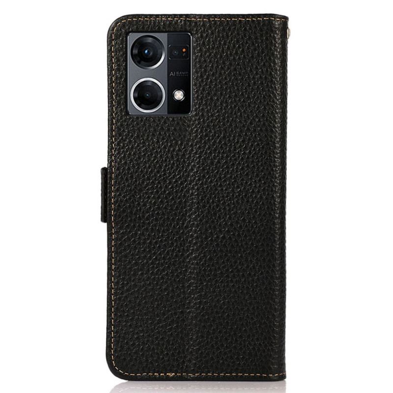 Housse Oppo Reno 7 Cuir Litchi KHAZNEH Protection RFID