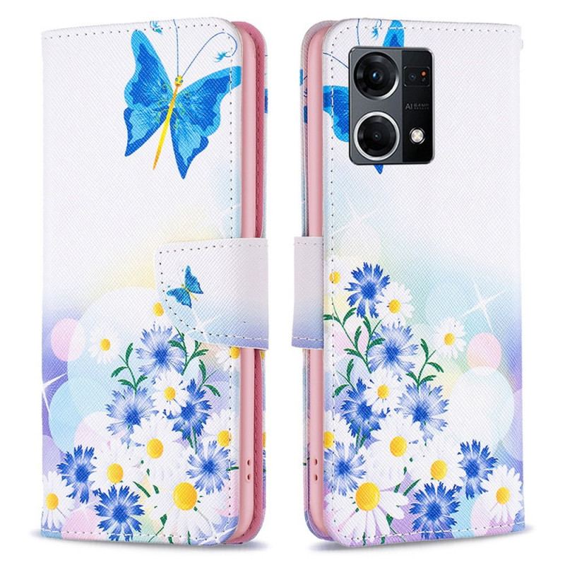 Housse Oppo Reno 7 Papillons Aquarelle