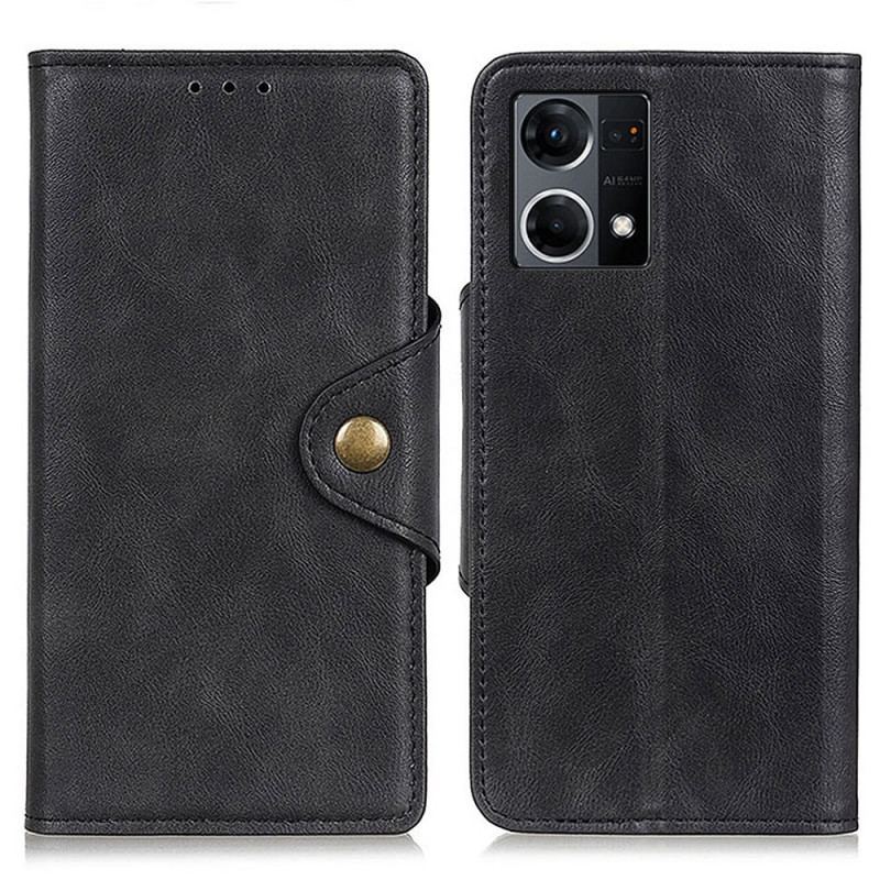 Housse Oppo Reno 7 Simili Cuir Bouton