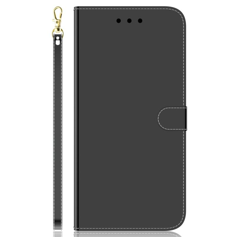 Housse Oppo Reno 7 Simili Cuir Miroir avec Lanière