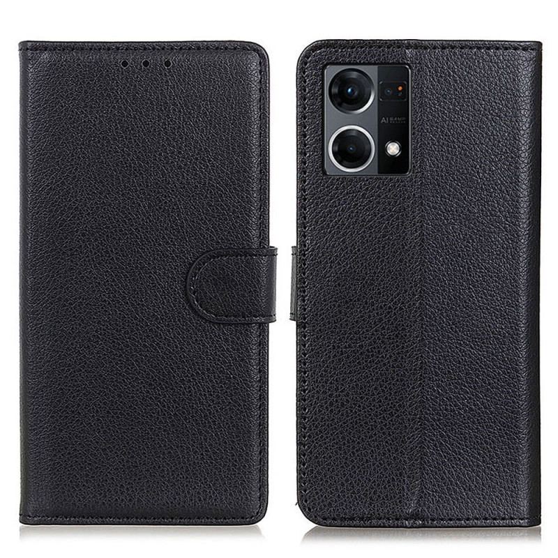 Housse Oppo Reno 7 Style Cuir Litchi Traditionnel