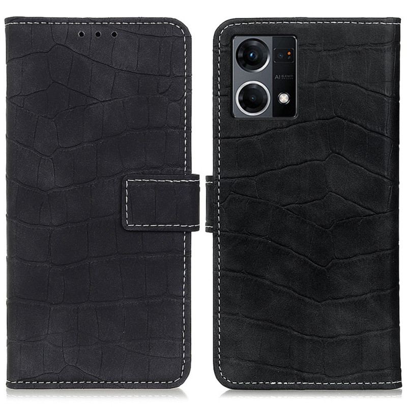 Housse Oppo Reno 7 Style Peau de Crocodile